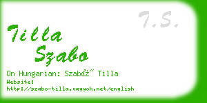 tilla szabo business card